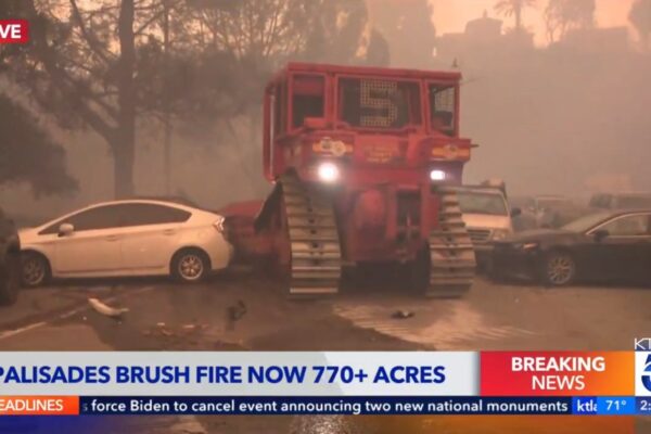 Bulldozer Clears Abandoned Cars & Steve Guttenberg Interviewed Live On-Air — Watch How Local TV Is Covering Palisades Fire